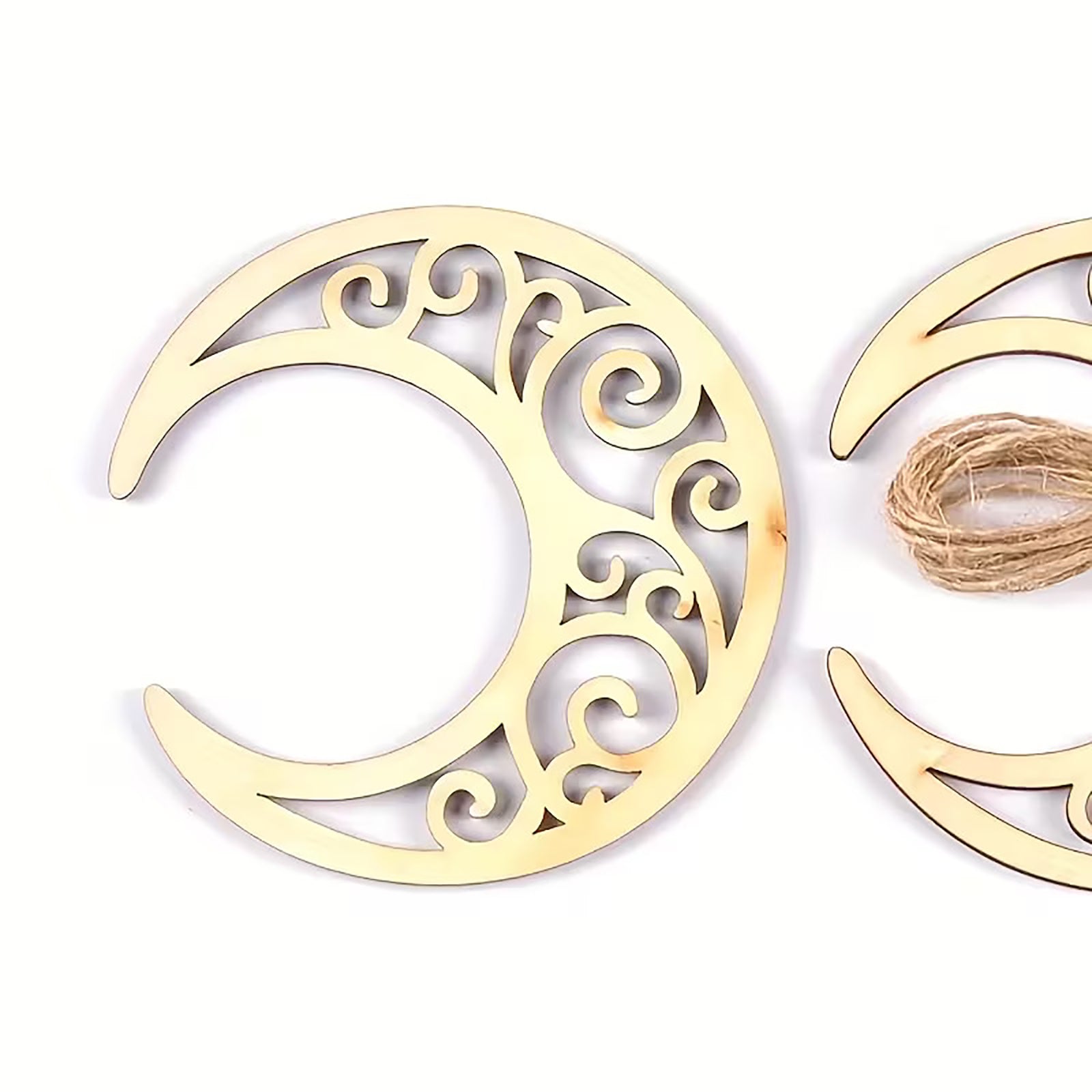 Made from unpainted natural wood, these wooden craft pieces