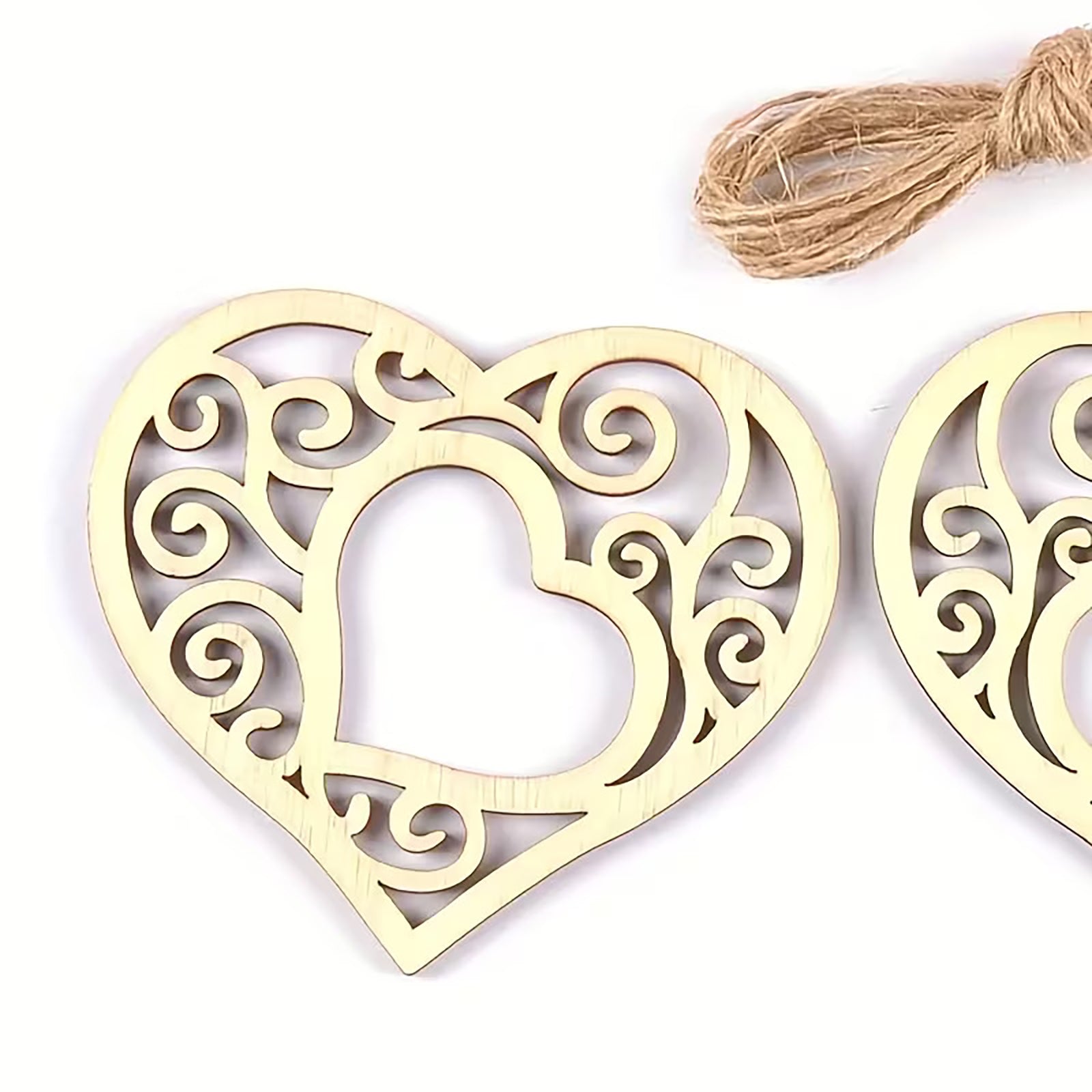 Each wooden shape measures approximately