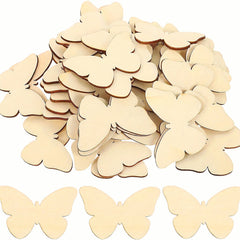 Butterfly Shape Pine MDF DIY Art & Craft Base Wooden Cutouts for Painting & Decoration | Pack of 50 | Cliths