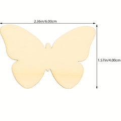 Butterfly Shape Pine MDF DIY Art & Craft Base Wooden Cutouts for Painting & Decoration | Pack of 50 | Cliths