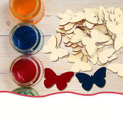 Butterfly Shape Pine MDF DIY Art & Craft Base Wooden Cutouts for Painting & Decoration | Pack of 50 | Cliths