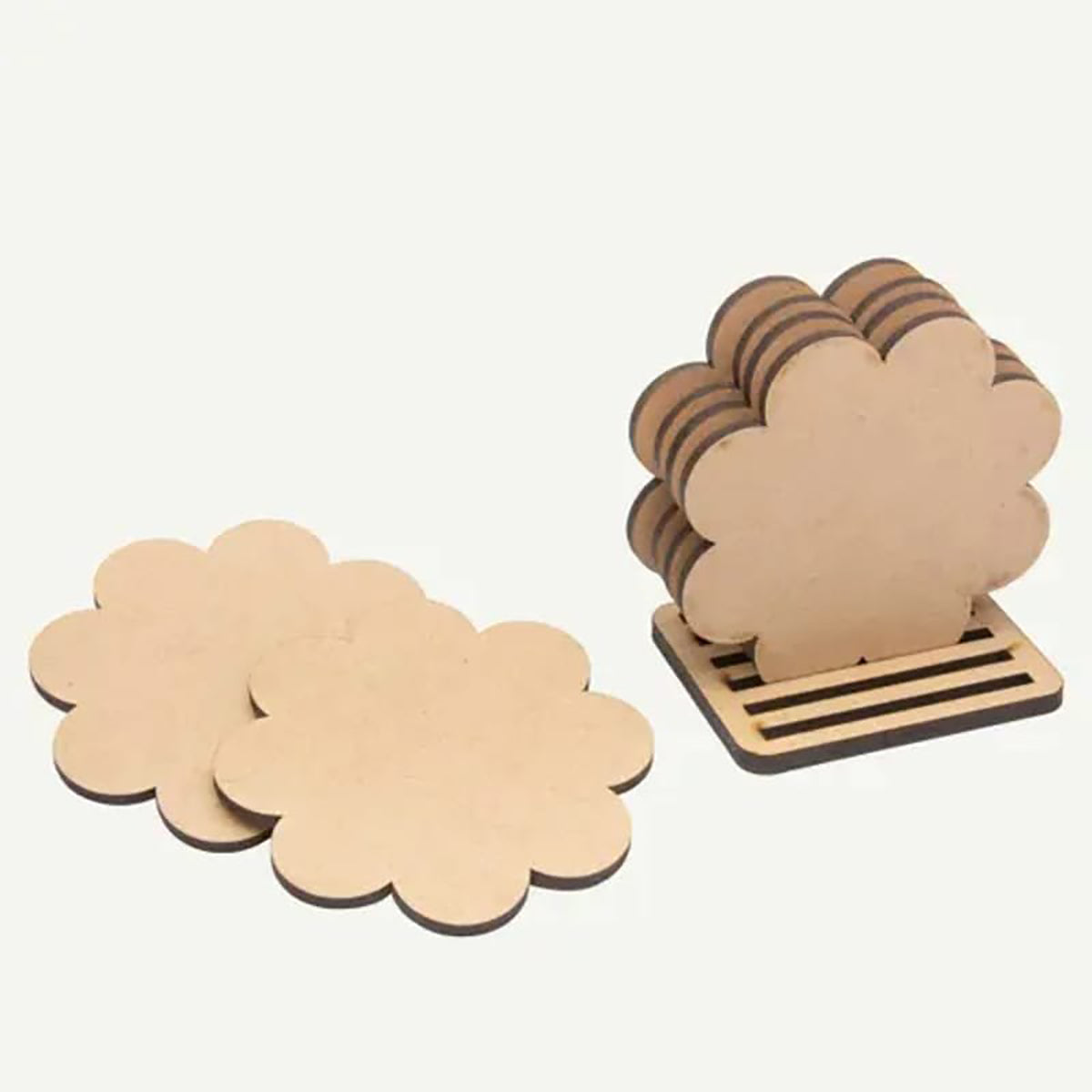 flower shape mdf coasters for diy art and craft
