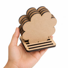 unfinished wooden flower coasters for painting