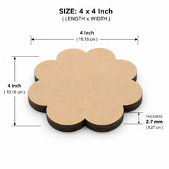 laser cut mdf flower coaster blanks pack of 6