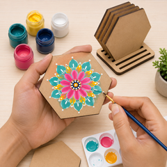 hexagon mdf coaster set for resin art projects