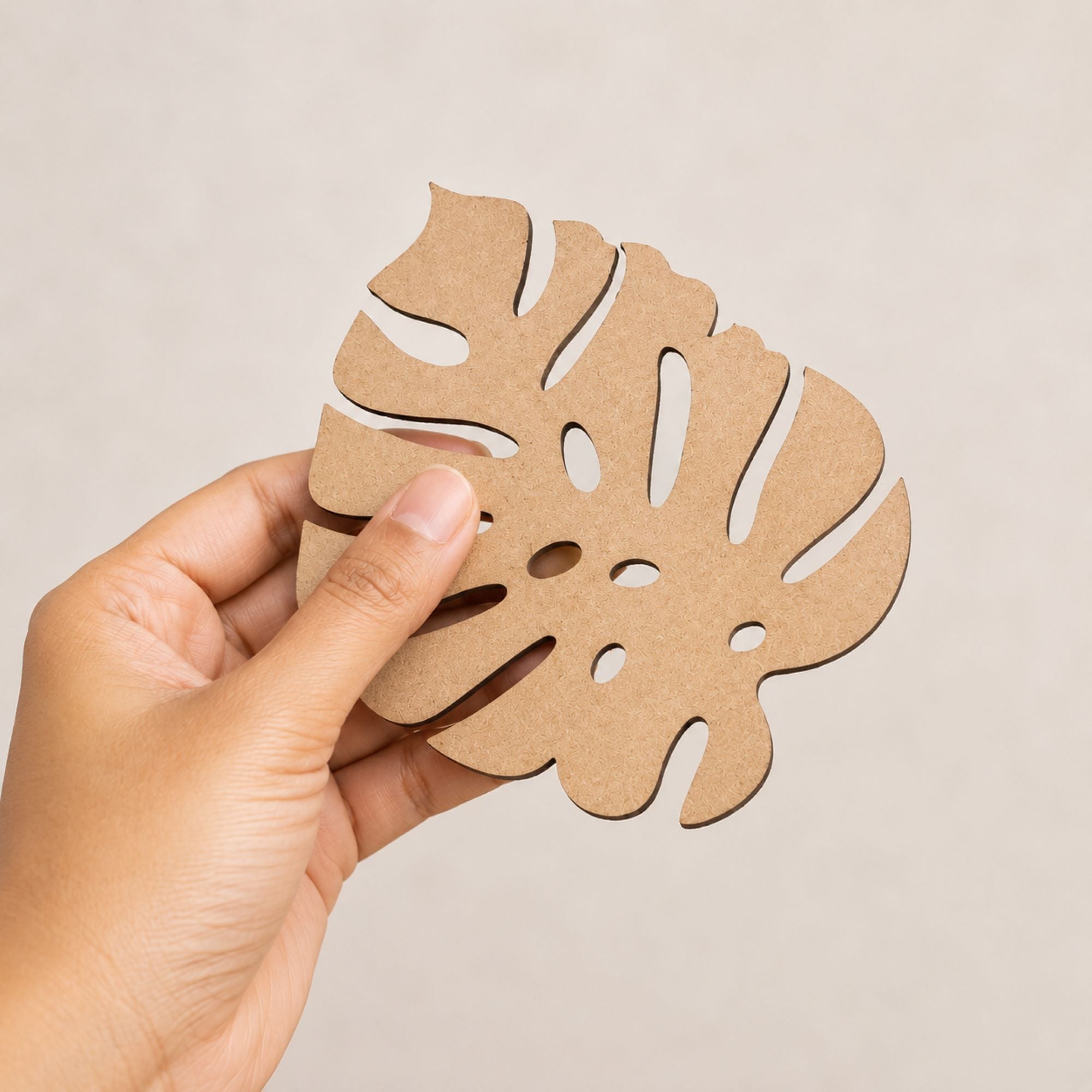 unfinished monstera leaf coasters for painting