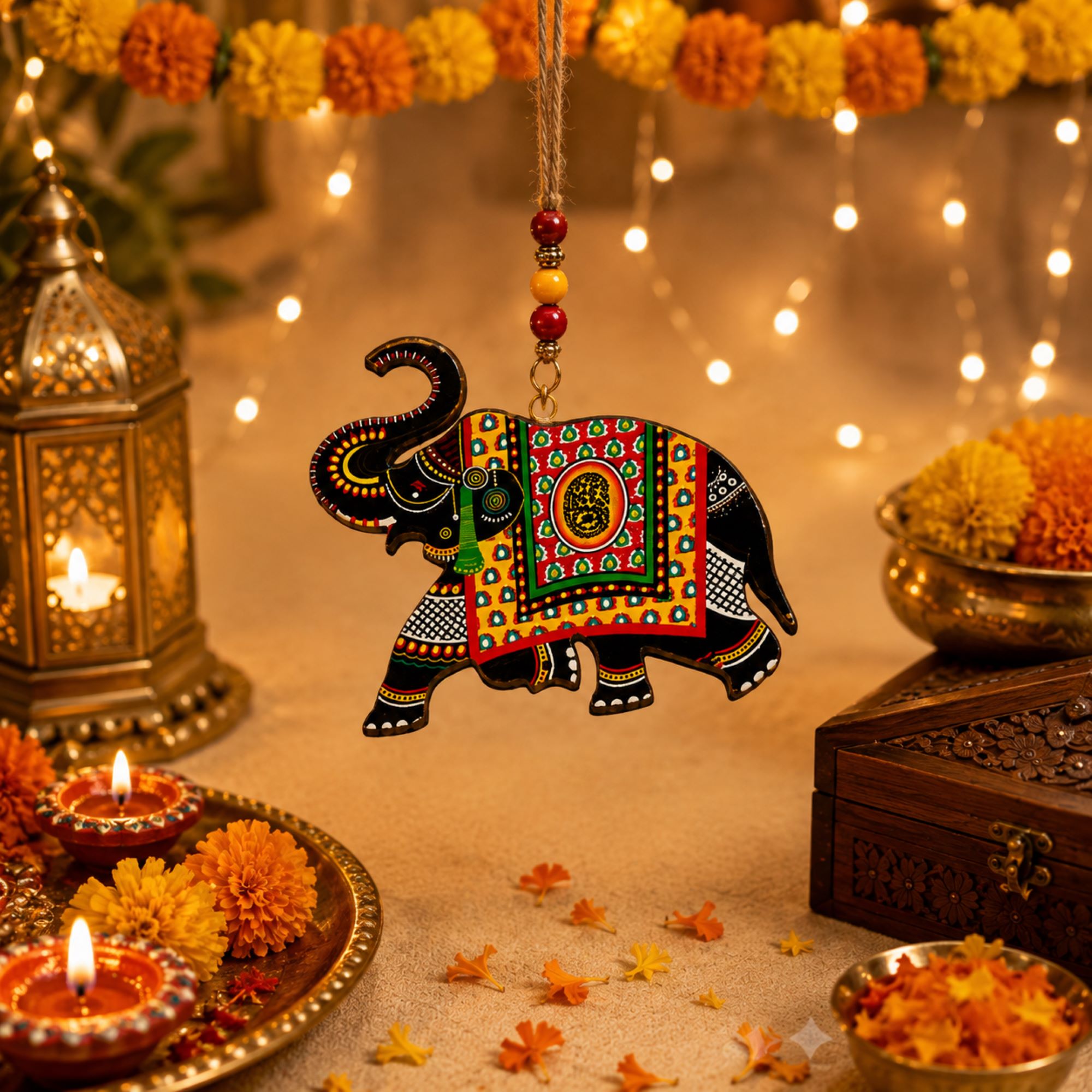ethnic elephant mdf base for painting