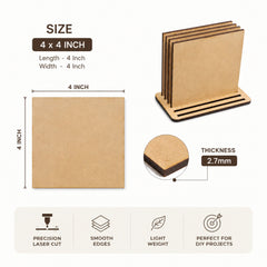 square mdf coaster blanks for resin art projects
