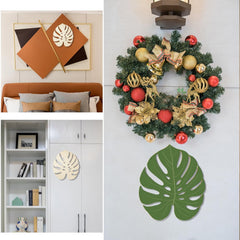 Cliths 6PCS Wooden Turtle Leaf Cutouts Unfinished Tropical Palm Leaf Wood Shapes with Twines DIY Beach, Party, Home & Wedding Decorations Craft Ornaments