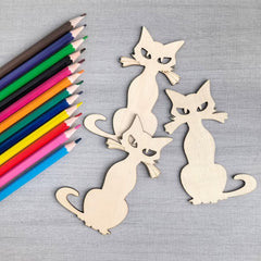 halloween cat wooden ornament blank