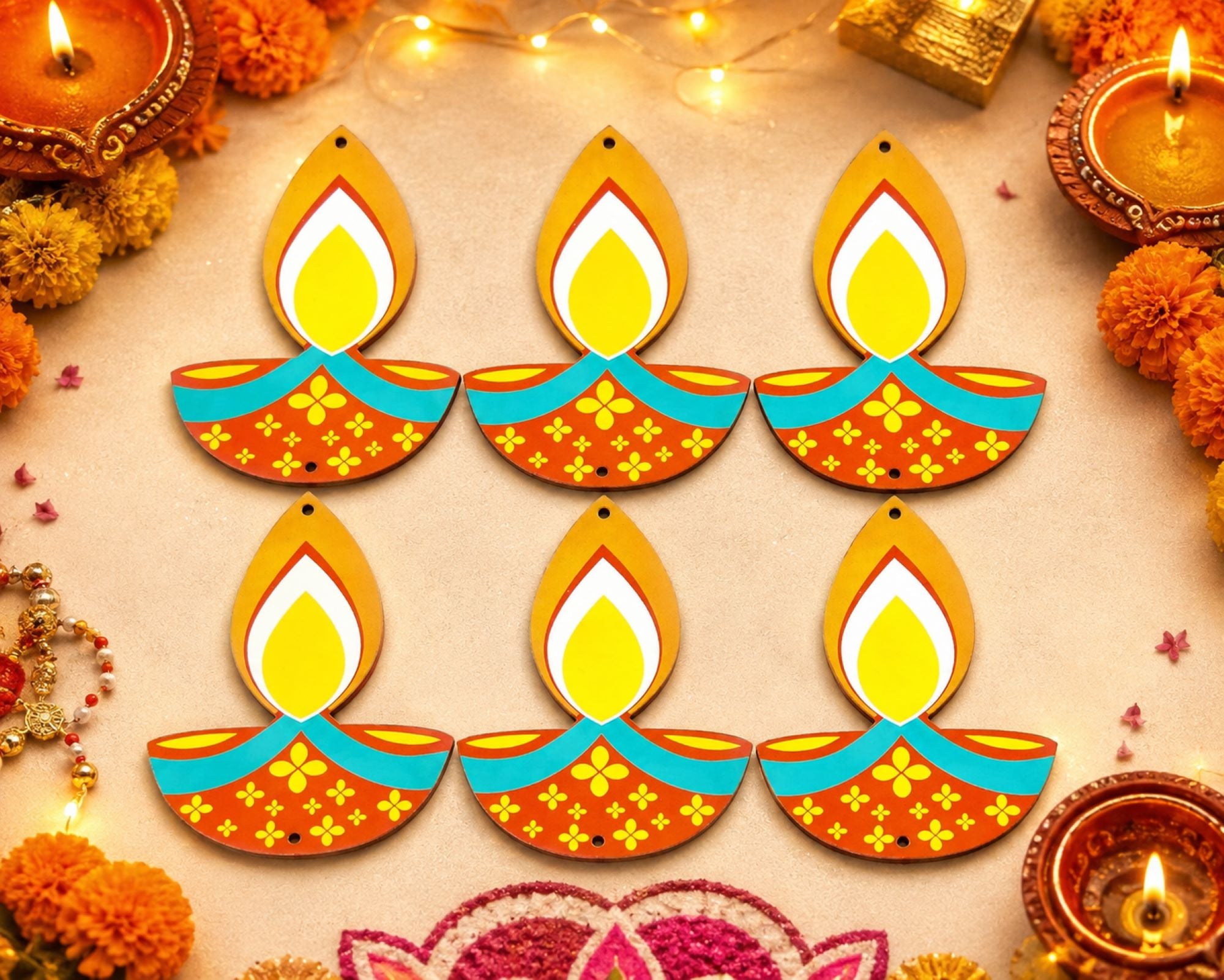 Diya wooden cutout
