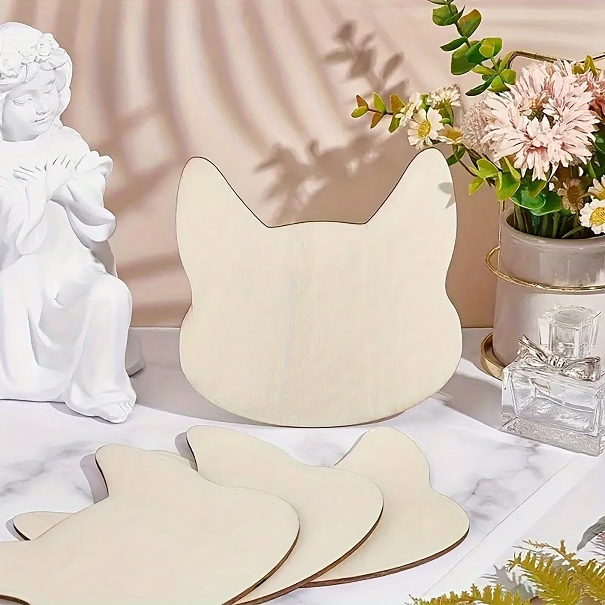 Buy Cat Head Shape Pine MDF DIY Art & Craft Base On Cliths