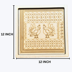 peacock border mdf frame board for diy craft