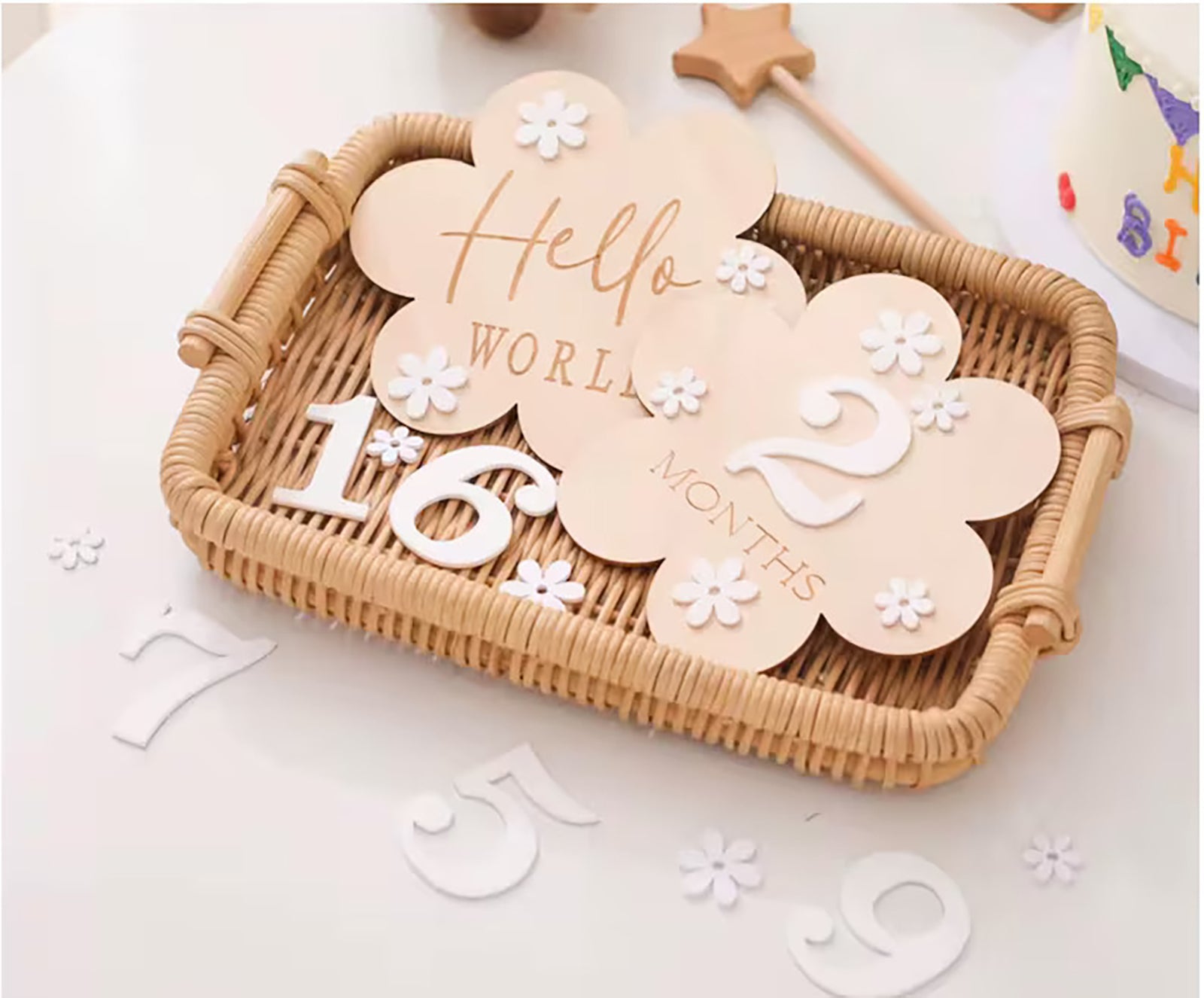 baby monthly milestone cards flower