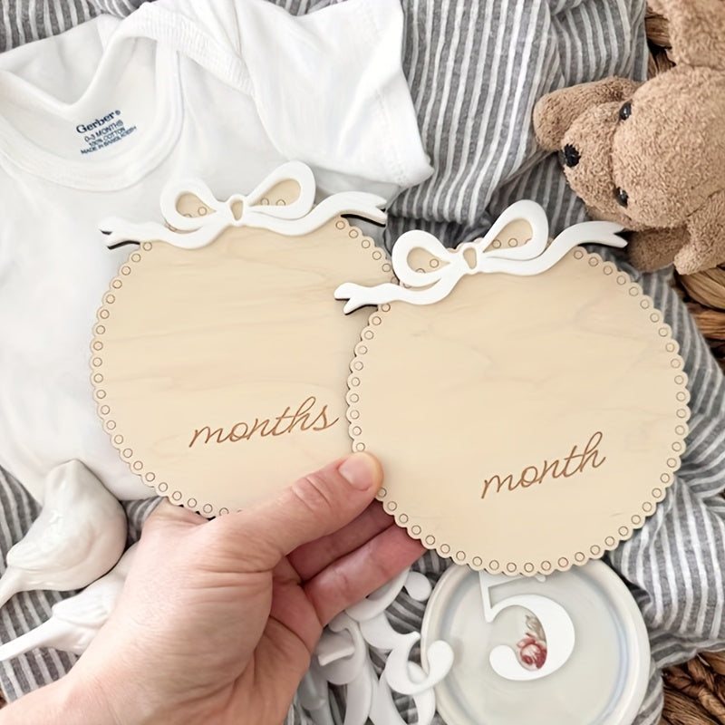 wooden baby milestone cards