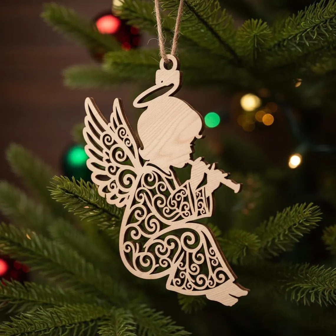 laser cut angel wood
