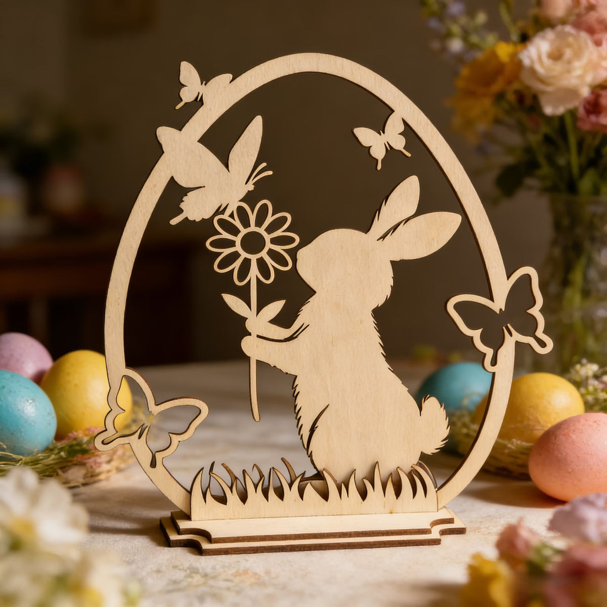 rabbit wooden craft cutout
