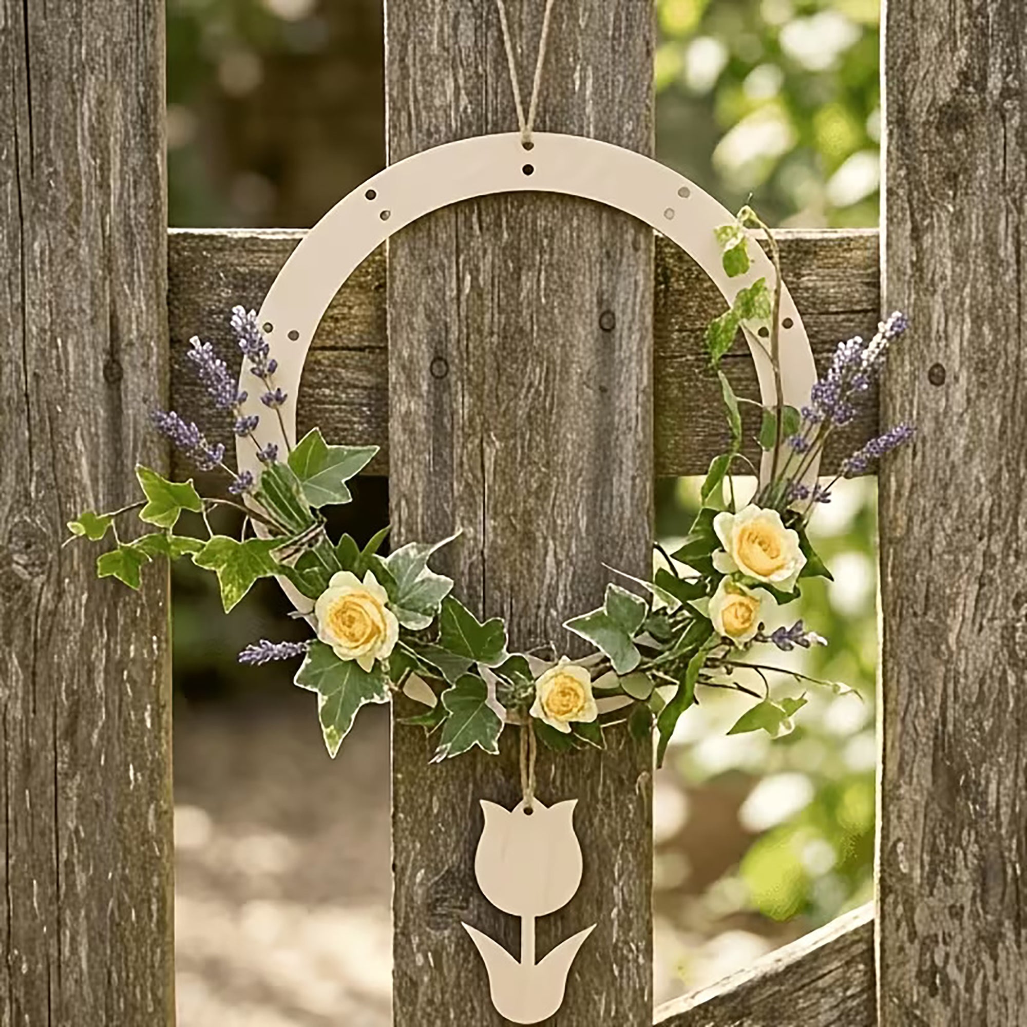 wooden hanging wreath base for diy crafts

