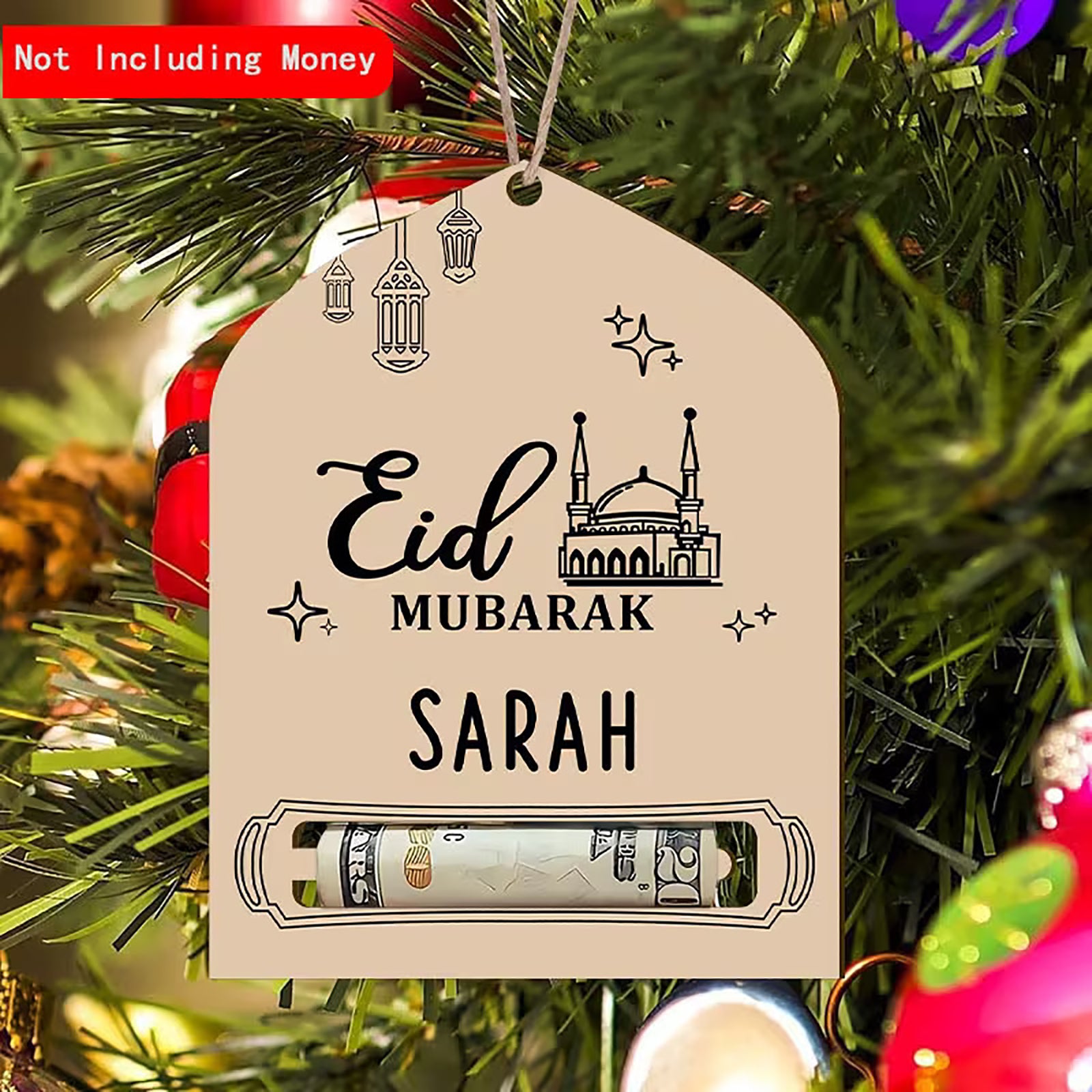 wooden eid mubarak decor