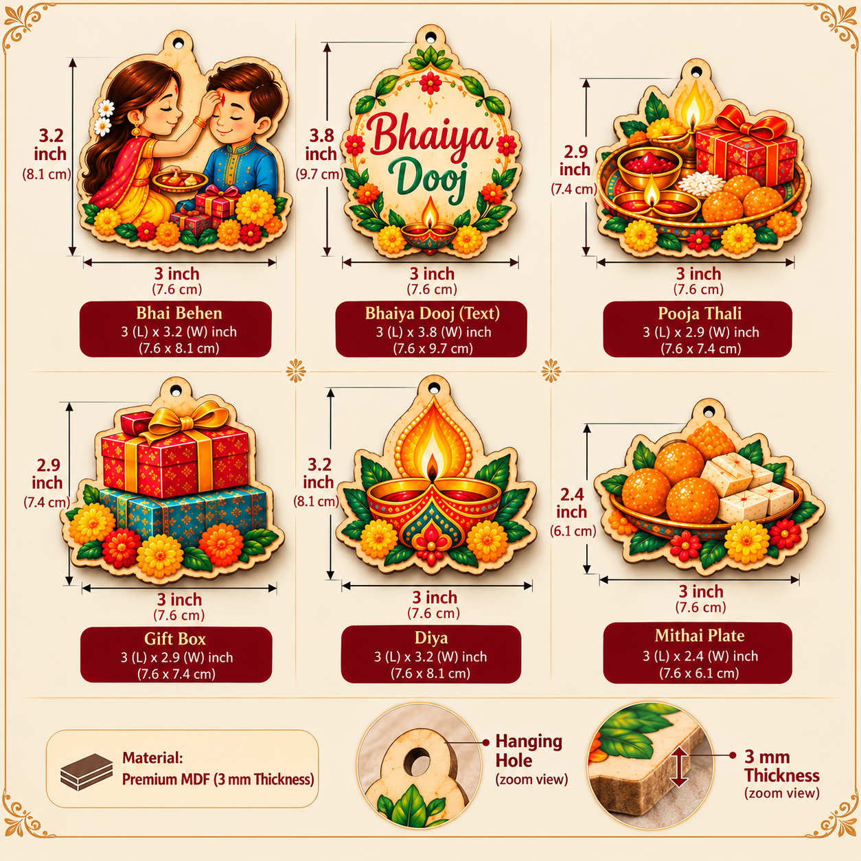 bhai dooj MDF cutouts