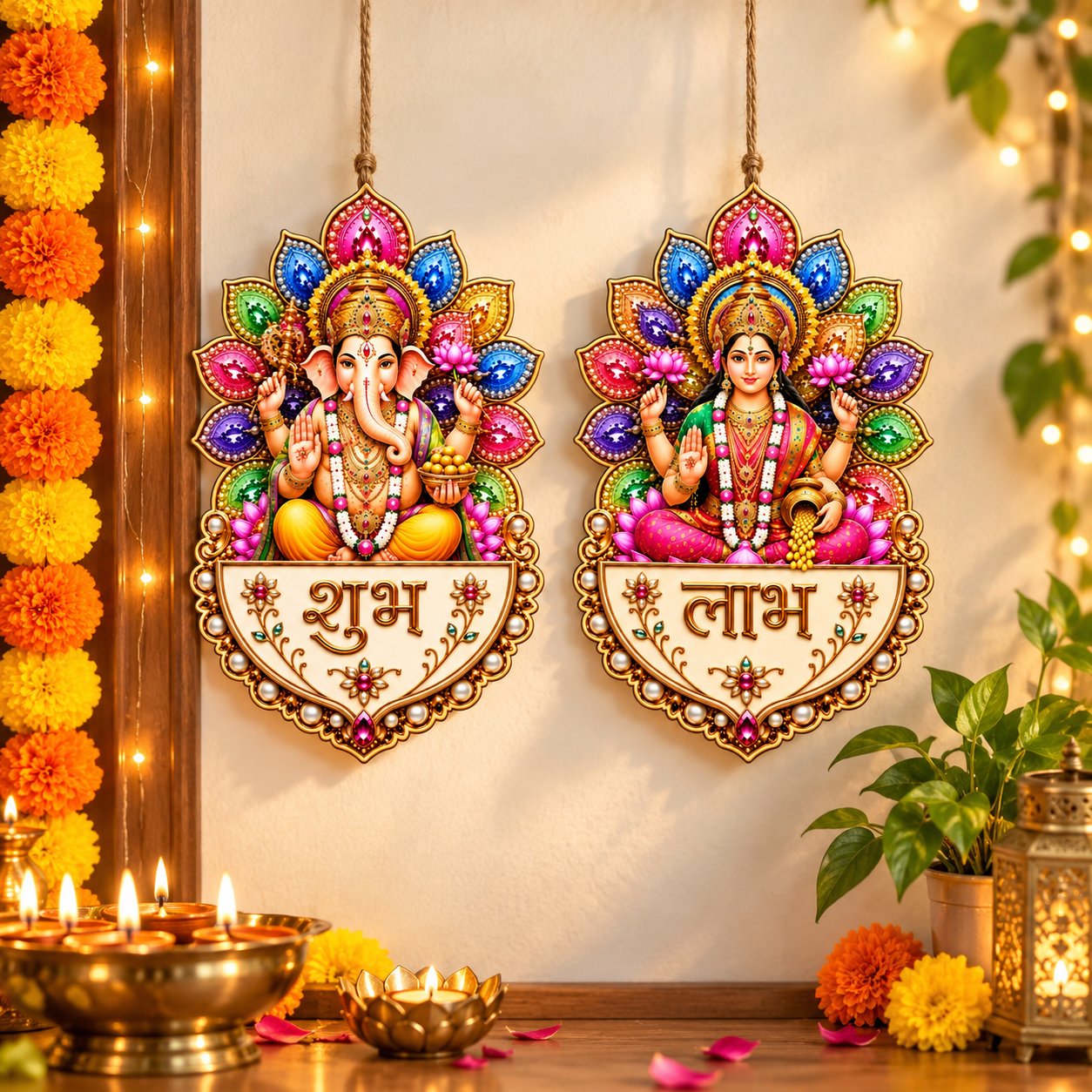 wooden ganesha lakshmi