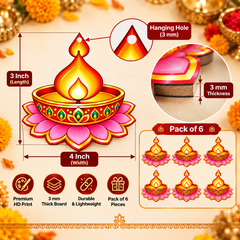 lotus diya wooden cutout