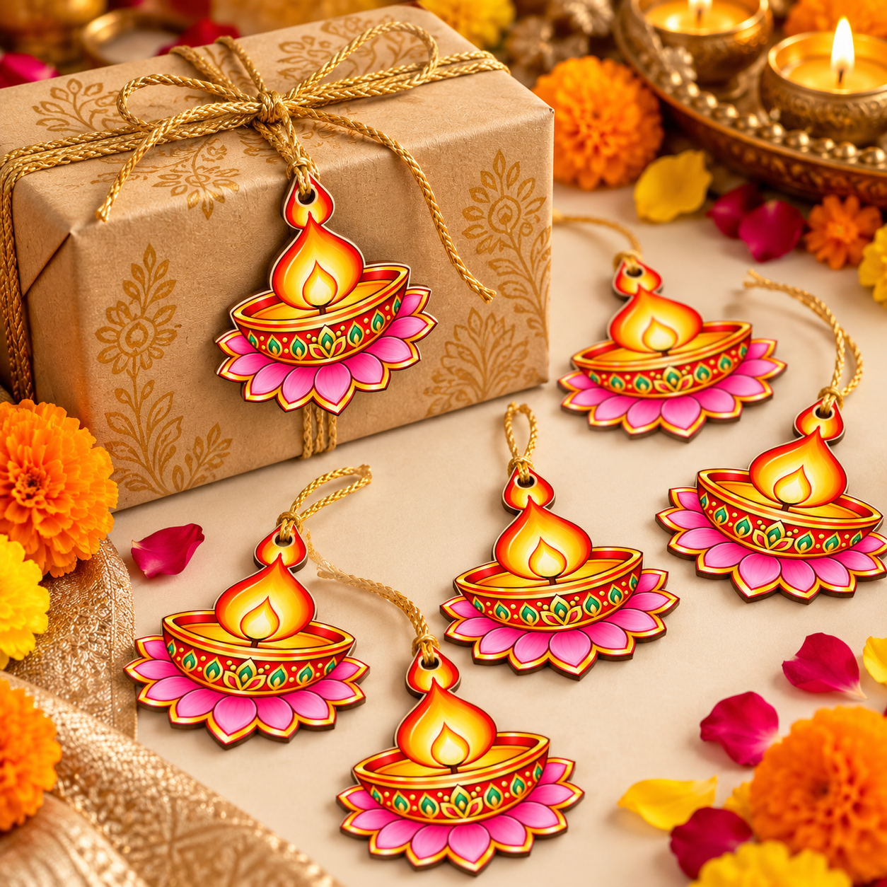 printed diya craft shape