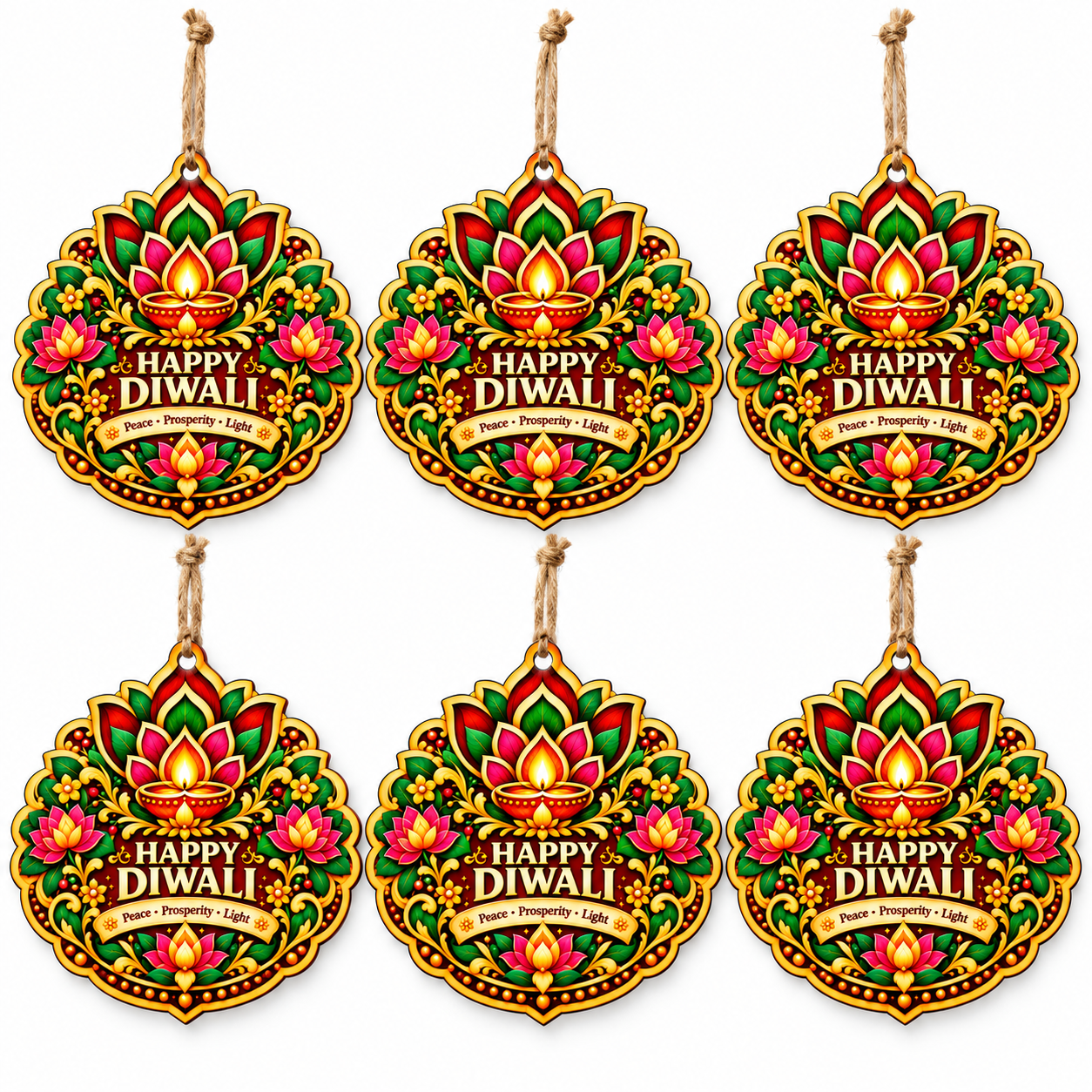 happy diwali wooden cutout

