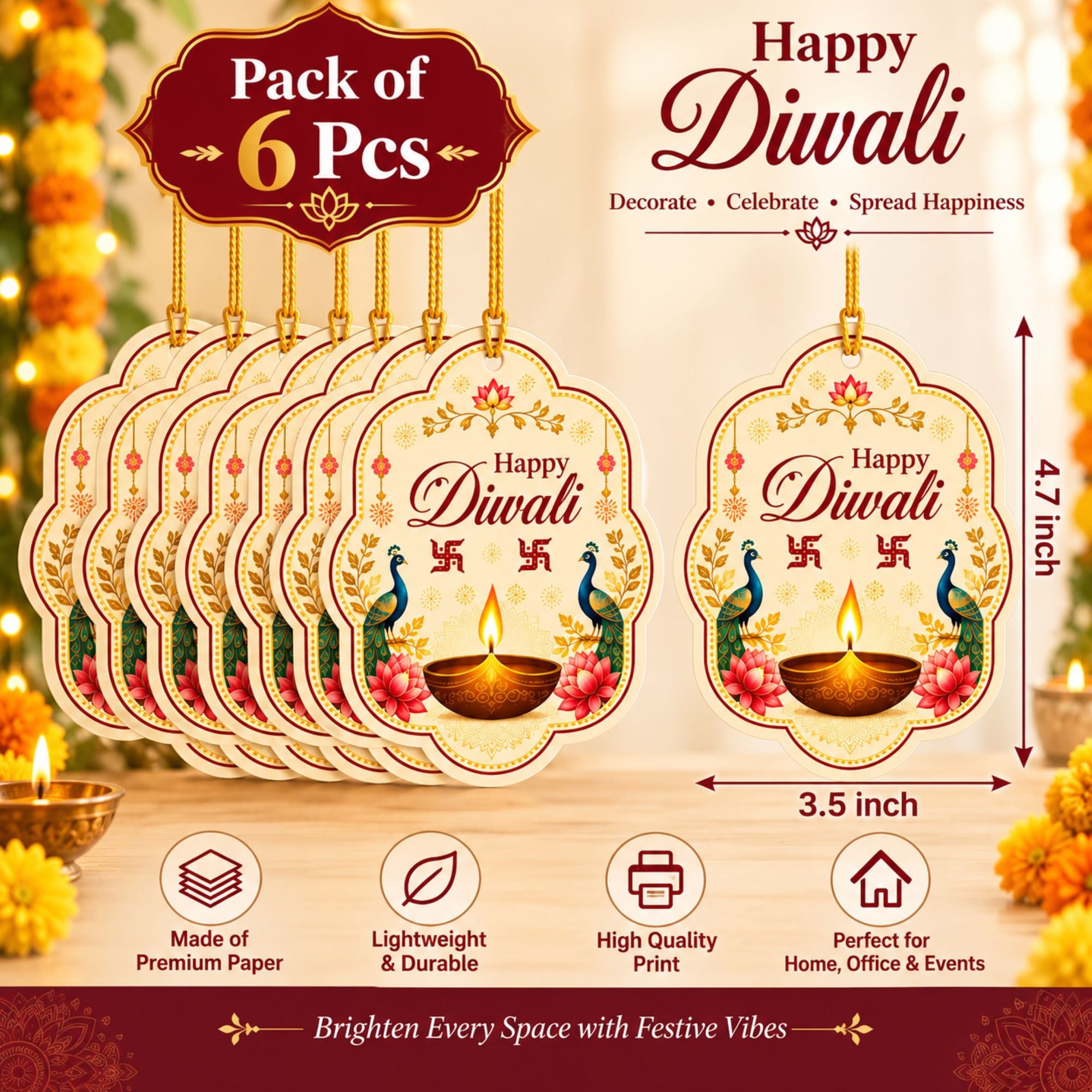 diwali deepak wooden cutout