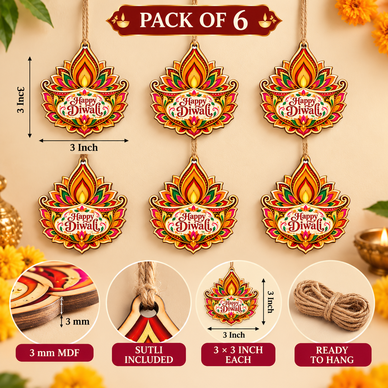 happy diwali door decoration