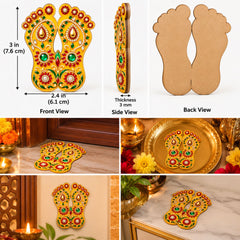 lakshmi feet wooden cutout