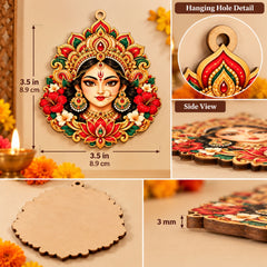 durga face wooden cutout
