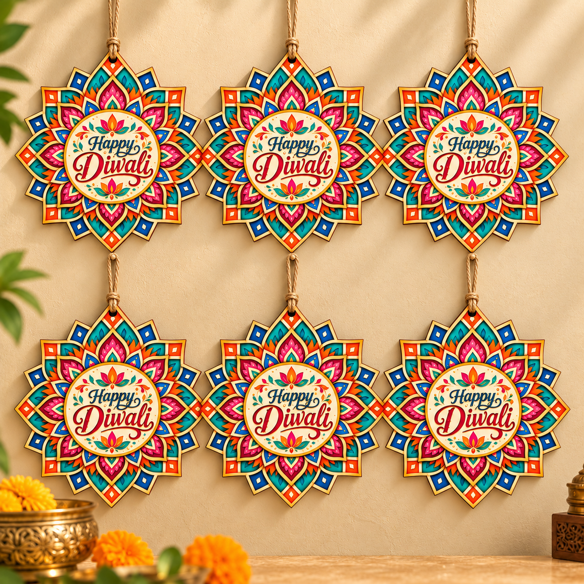 happy diwali mandala cutouts