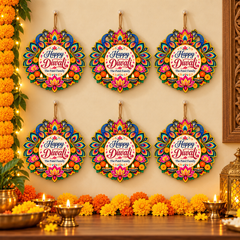 happy diwali peacock cutout
