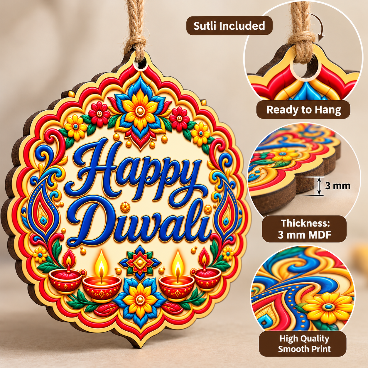 happy diwali craft material