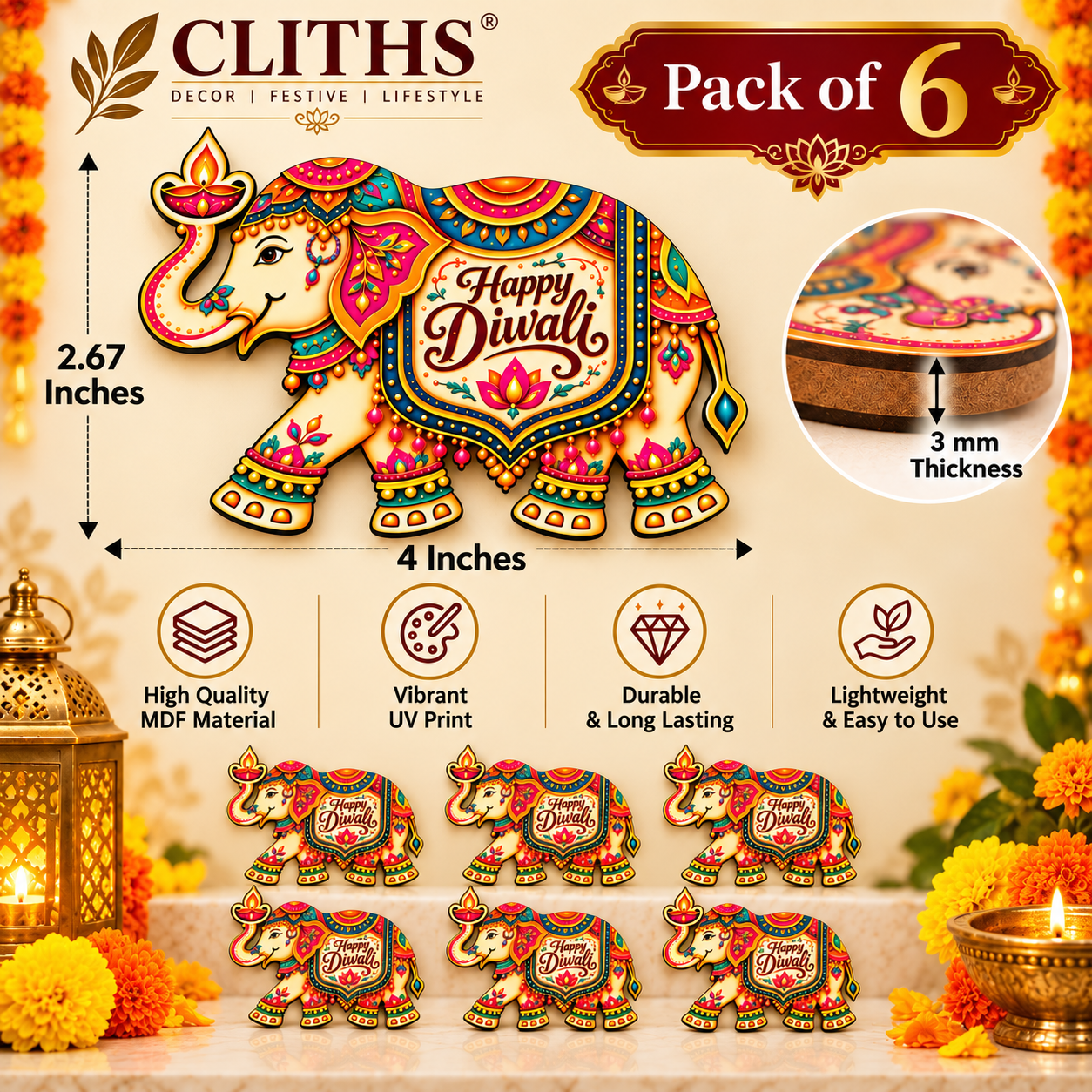 happy diwali elephant