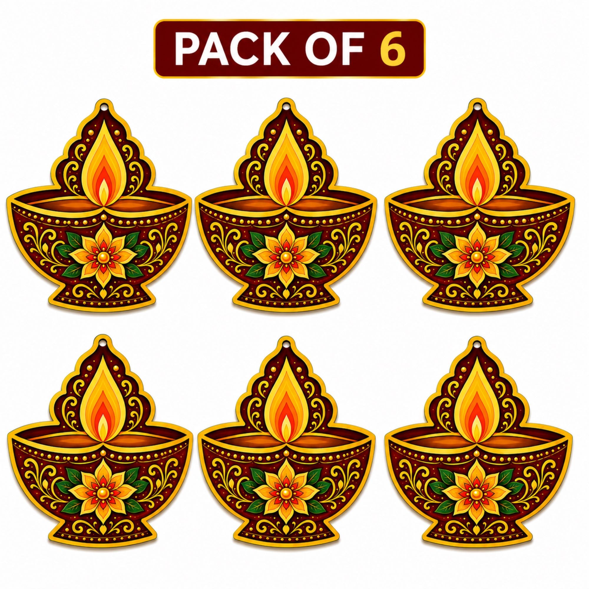 printed wooden diya