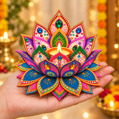 printed wooden lotus festive craft material