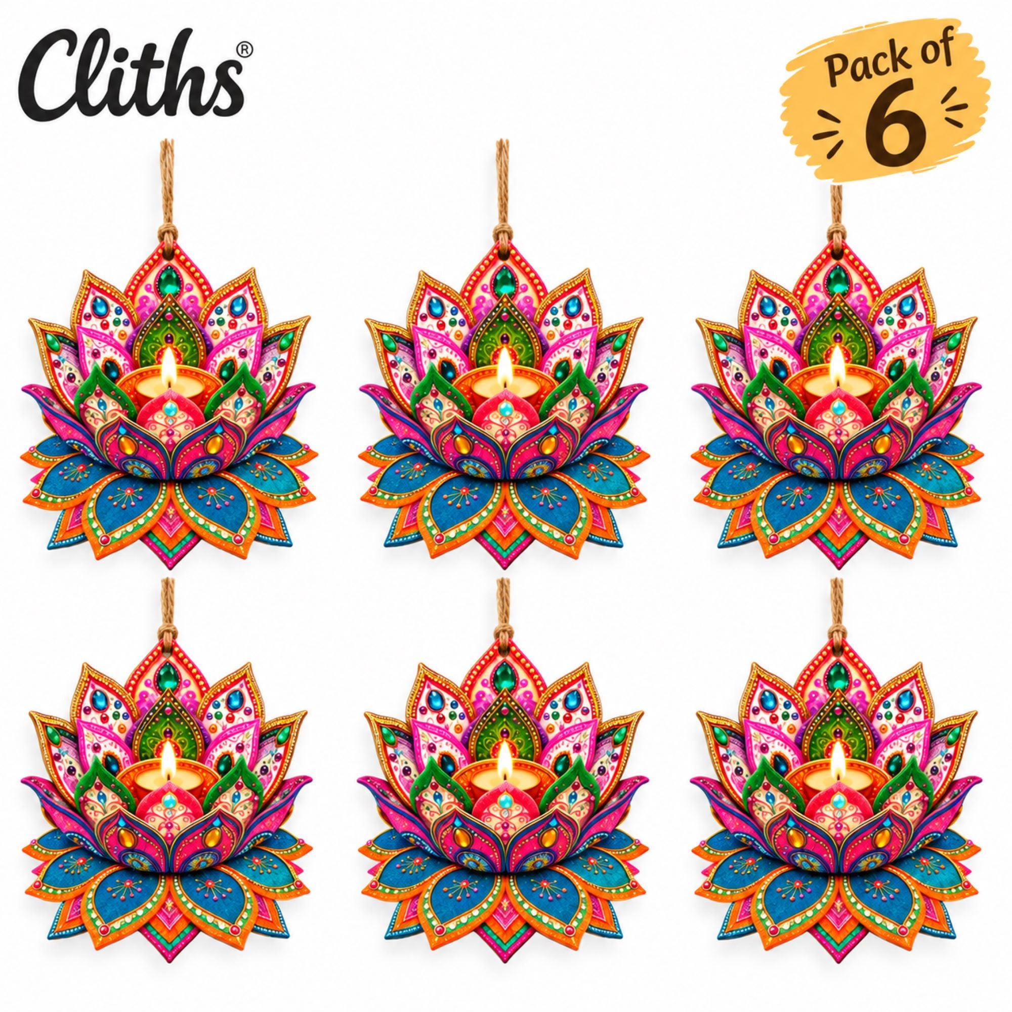 small printed lotus cutout for embellishment
