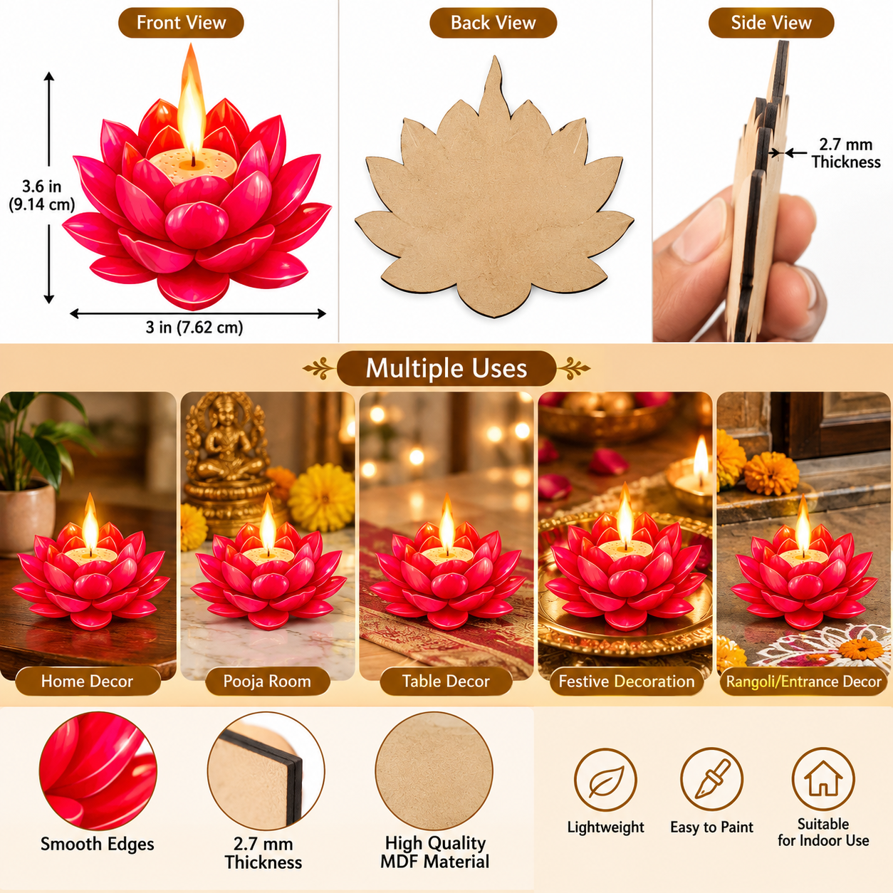 printed lotus mdf