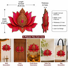 printed lotus wooden cutout for painting