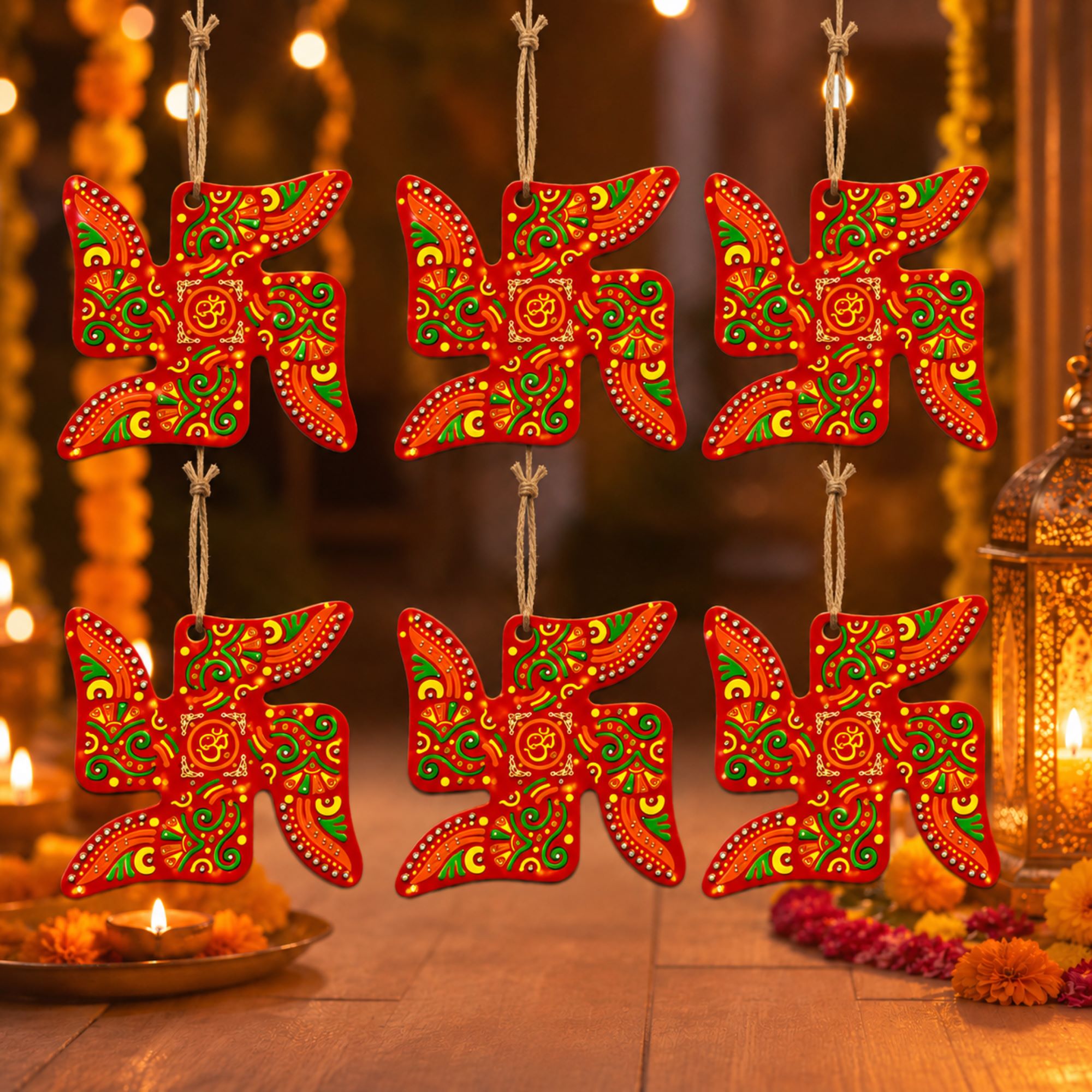mdf swastik om cutouts for festive decoration
