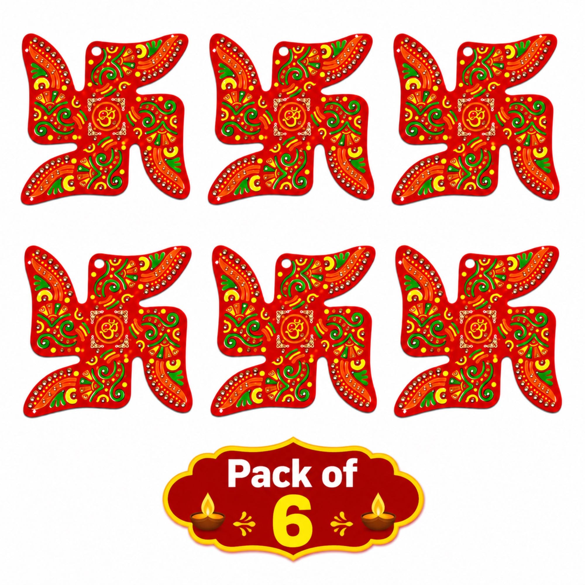 swastik om diy craft material pack of 6