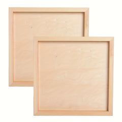 Cliths 2pcs Square Wooden Boards Blank Wood Panels for Clay Picture Frames