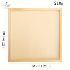 Cliths 2pcs Square Wooden Boards Blank Wood Panels for Clay Picture Frames