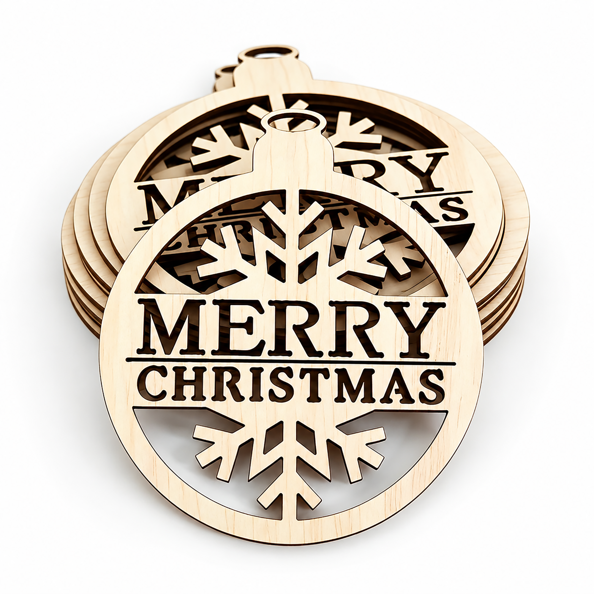 round wooden Christmas pendant shapes for DIY crafts