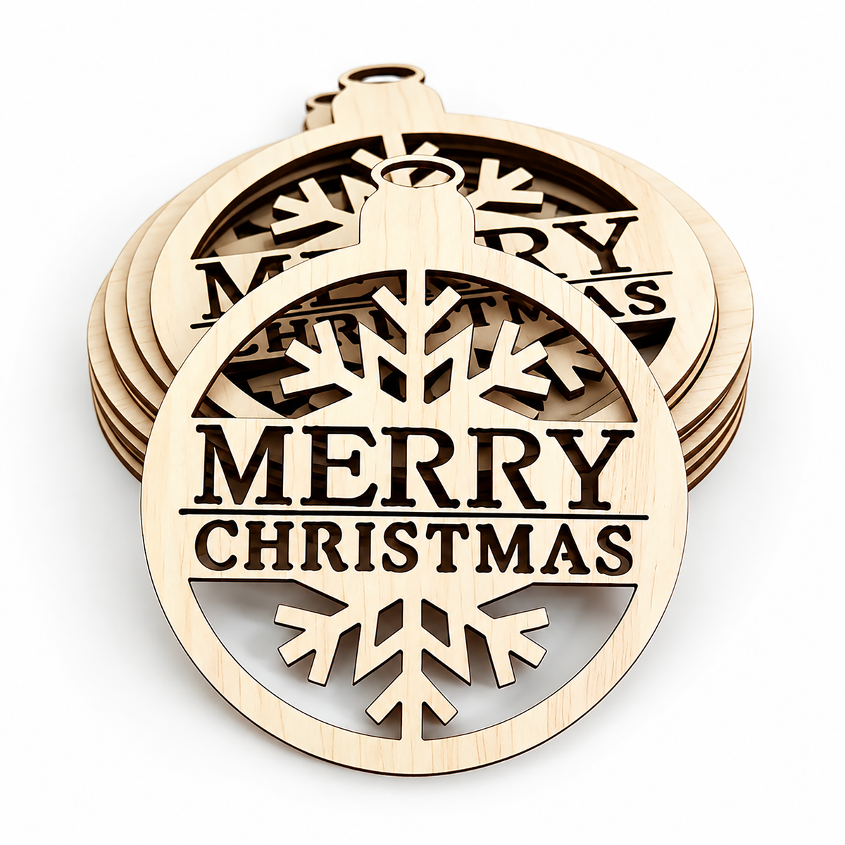 round wooden Christmas pendant shapes for DIY crafts