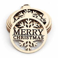 round wooden Christmas pendant shapes for DIY crafts