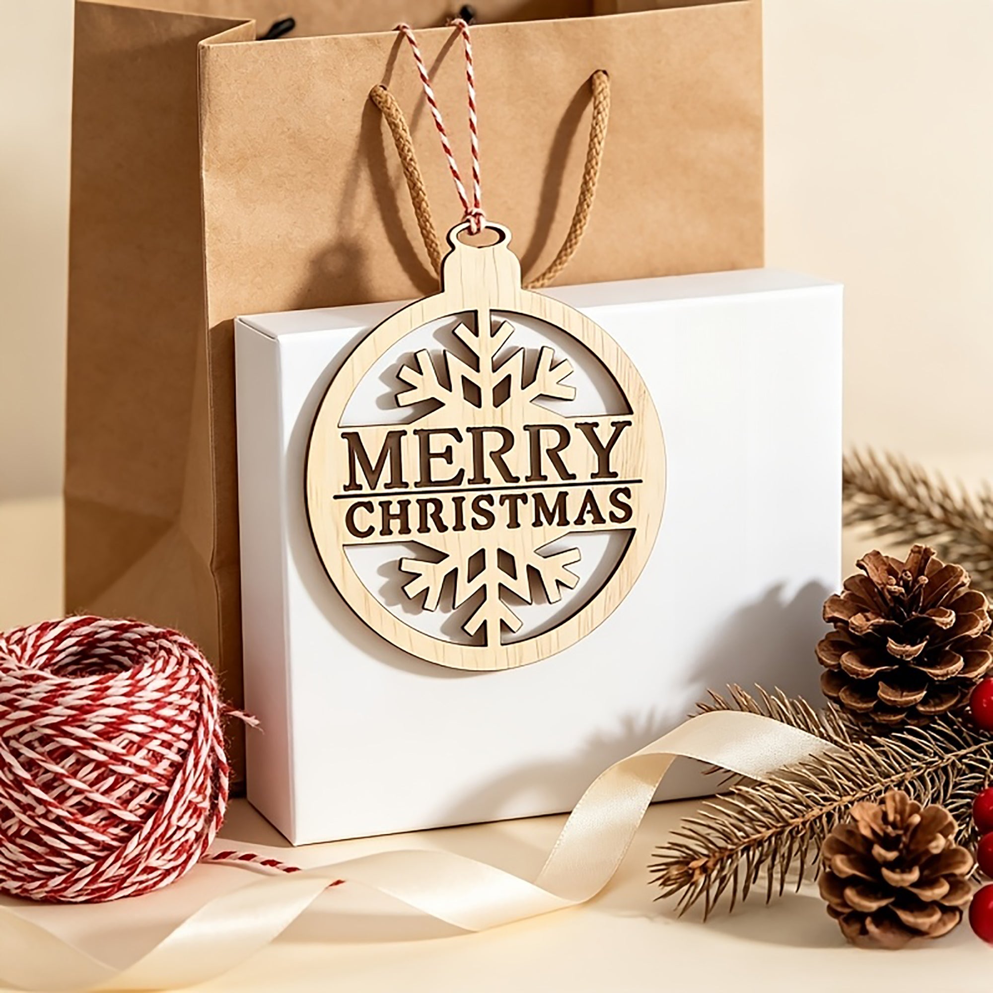 round wood Christmas hanging ornaments for handmade crafts