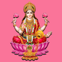 American Elm Ganesh Laxmi 3.5 inch MDF Printed Cutouts for Diwali Puja Decoration Items, Hanging ornaments